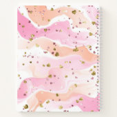 金ゴールドハートグリッターピンクノパーソナライズされたートブック ノートブック (裏面)