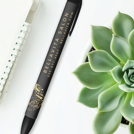 金ゴールドハートサロン事業プロモーション 黒ボールペン