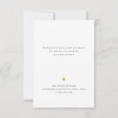 金ゴールドハートシンプルスクリプトビジネスロゴ サンキューカード (裏面)