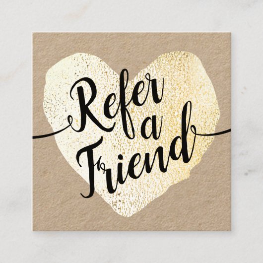 金ゴールドハートスクリプト書道紹介クラフト 紹介カード (正面)