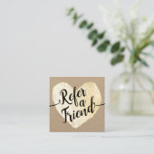 金ゴールドハートスクリプト書道紹介クラフト 紹介カード (スタンド正面)