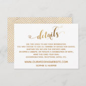 金ゴールドハートスクリプト、ダイヤモンド詳細オン白 エンクロージャーカード (正面/裏面)