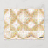 金ゴールドハートスクリプト、ダイヤモンド詳細オン白 ポストカード (裏面)