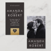 金ゴールドハートスタック&ドーチケット 名刺 (正面/裏面)