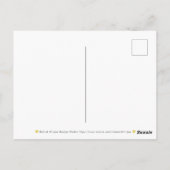 金ゴールドハートストライプ白黒ハッピーバースデー ポストカード (裏面)