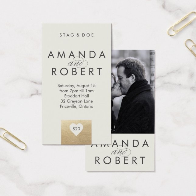 金ゴールドハートタグ&ドーチケットクリーム (オフィス)