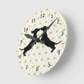 金ゴールドハートダックスシャンドシルエットウォールクロック ラウンド壁時計 (傾斜)