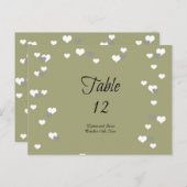 金ゴールドハートテーブルのシーティングカード ポストカード (正面/裏面)