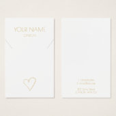 金ゴールドハートネックレス又はブレスレットディスプレイカード (正面&裏面)