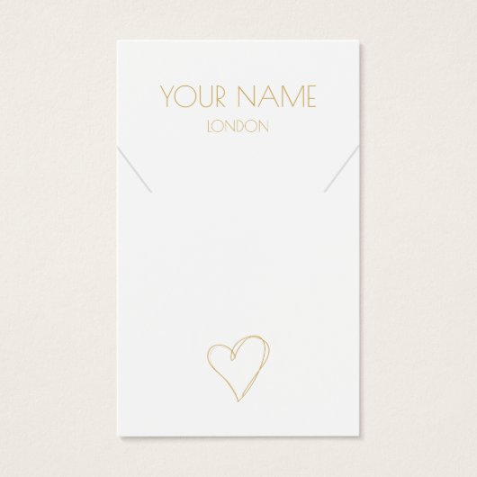 金ゴールドハートネックレス又はブレスレットディスプレイカード (正面)