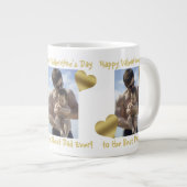 金ゴールドハートハッピーバレンタインの最高のパパEver Photo ジャンボコーヒーマグカップ (正面右)