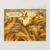 金ゴールドハートバラと蝶の日付を保存 案内ポストカード (裏面)