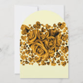 金ゴールドハートバラ結婚式招待状 招待状 (裏面)