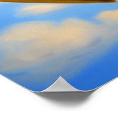 金ゴールドハートバルーンin the Skyポスター ポスター (角)