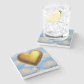 金ゴールドハートバルーンin the Sky Marble Coaster ストーンコースター (横)