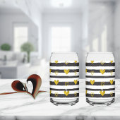 金ゴールドハートバレンタインのラブプリント缶グラス ガラス缶