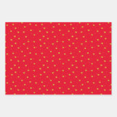 金ゴールドハートパターカスタムン背景 ラッピングペーパーシート (正面3)