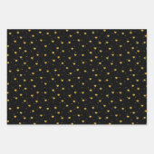 金ゴールドハートパターカスタムン背景 ラッピングペーパーシート (正面2)