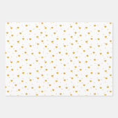 金ゴールドハートパターカスタムン背景 ラッピングペーパーシート (正面)