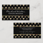 金ゴールドハートパターン 名刺 (正面/裏面)