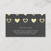 金ゴールドハートパターン 名刺 (裏面)