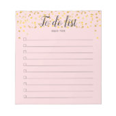 金ゴールドハートパーソナライズされたのTo-Doリスト ノートパッド (正面)