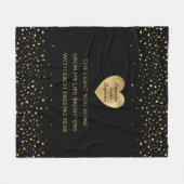 金ゴールドハートパーソナライズされたヴァレンティーンズデイラブ フリースブランケット (正面(横))