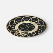 金ゴールドハートパール50th結婚's Anniverssar ペーパープレート (アングル)