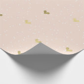 金ゴールドハートピンクドットラップ紙 ラッピングペーパー (角)