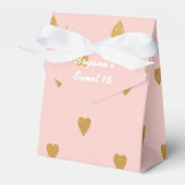 金ゴールドハートピンクバースデーパーティーお願いボックス フェイバーボックス (正面サイド)