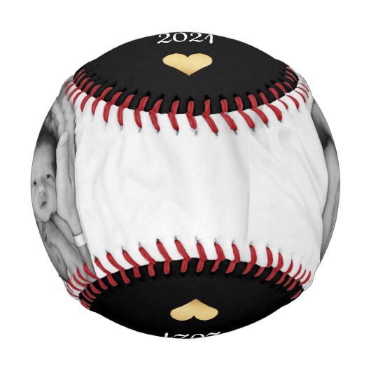 金ゴールドハートファースト・ファーザー・デイ・ベースボール記念 野球ボール (正面)