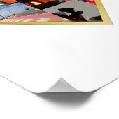 金ゴールドハートフレームフォトコラージュ ポスター (角)