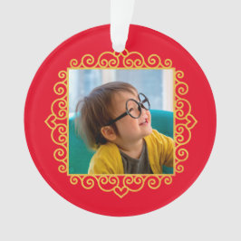 金ゴールドハートフレーム写真パーソナライズされたギフトクリスマス オーナメント