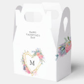 金ゴールドハートフレーム赤面フローラモノグラムバレンタイン フェイバーボックス (オープン)