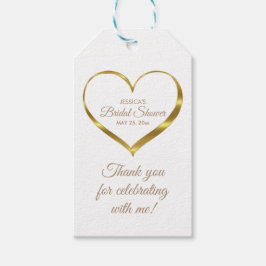 金ゴールドハートブライダルシャワーありがとう ギフトタグ