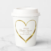 金ゴールドハートブライダルシャワー愛の笑い 紙コップ (裏面)
