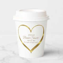 金ゴールドハートブライダルシャワー愛の笑い 紙コップ