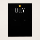 金ゴールドハートブラックイヤリングディスプレイカード (正面)