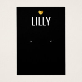 金ゴールドハートブラックイヤリングディスプレイカード