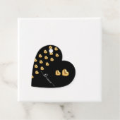 金ゴールドハートブラックバレンタインフラットグリーティングカード フェイバータグ (インサイチュ)