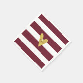 金ゴールドハートブルゴーニュ結婚マルサラ紙ナプキン スタンダードカクテルナプキン (角)