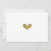 金ゴールドハートベビーガール誕生発表写真 招待状 (裏面)