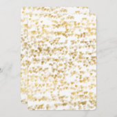 金ゴールドハートベビーシャワー 招待状 (正面/裏面)