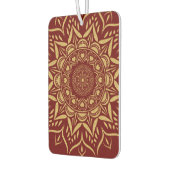 金ゴールドハートマンダラon dark-red カーエアーフレッシュナー (左)