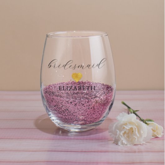 金ゴールドハートミニマル結婚式 ステムなしワイングラス