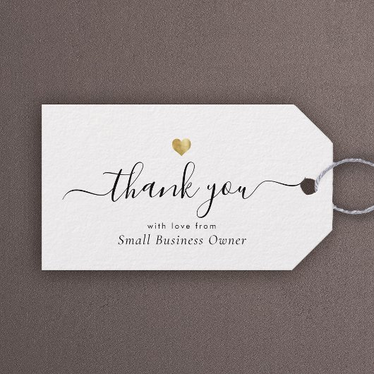 金ゴールドハートモダン書道台本ビジネスギフト ギフトタグ