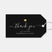 金ゴールドハートモダン書道台本業務 ギフトタグ (正面(横))