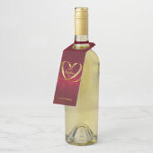 金ゴールドハートリボンハッピーバレンタインデー赤 ボトルネックタグ (アングル)