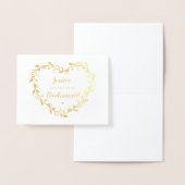 金ゴールドハートリース_私のブライドメイドカード 箔カード (ディスプレー)