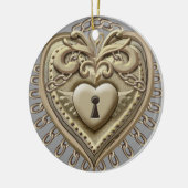 金ゴールドハートロック セラミックオーナメント (左)